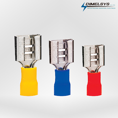 terminales aislados tipo hembra color amarillo, azul, rojo