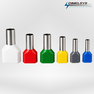 terminales punteras dobles tipo ferrule color blanco rojo verde amarillo gris y azul